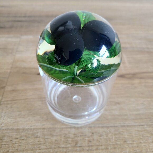 Vintage 1960-1970s Acrylic Lucite jam pot with blackberry design on the lid. - Picture 1 of 10